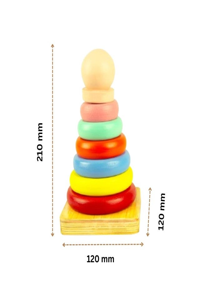 Techny Birds Technybirds Wooden Balancing Tree and Wooden Rainbow Stacker Combo | Educational Toys for Kids | Montessori Learning Toys | Color Recognition Toys | Fine Motor Skills Development - Image 3